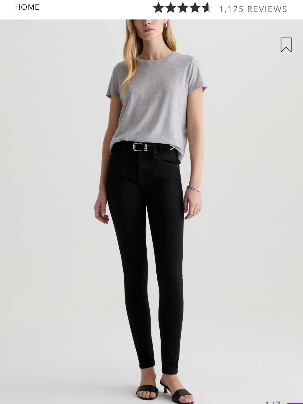 AG jeans Farrah Black High-Rise Skinny Jeans - size 27R